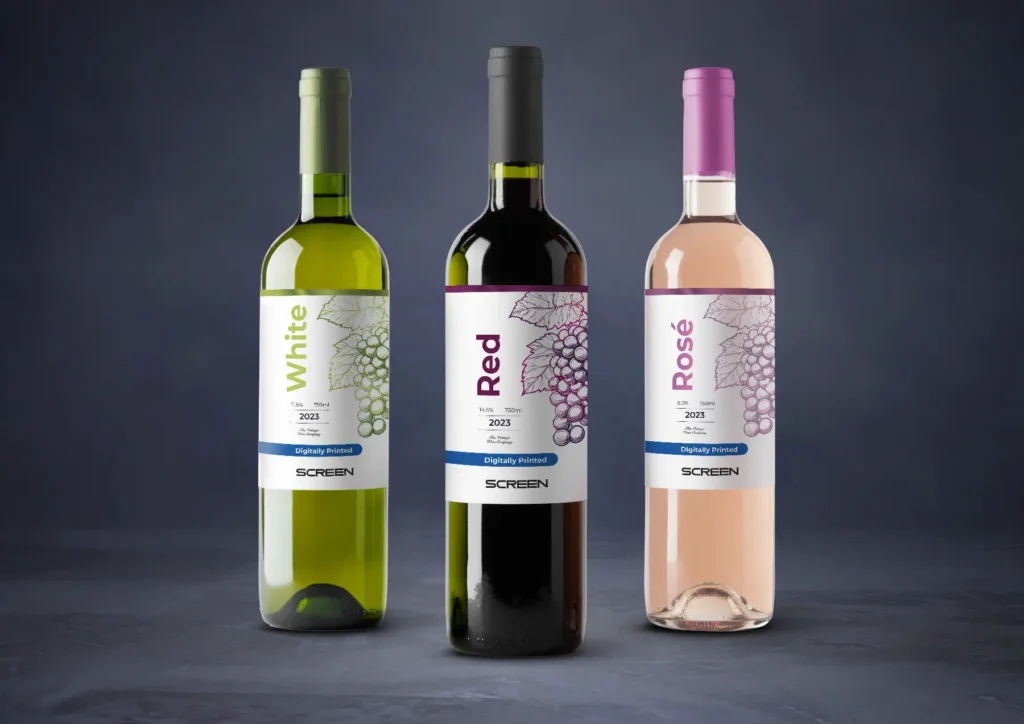 Wine bottle label mockup with premium artwork design